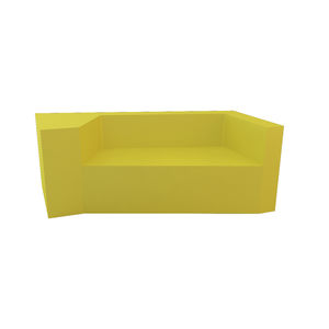 modernes Sofa / Leder / hochdichter Schaumstoff, beschichtet / Stoff