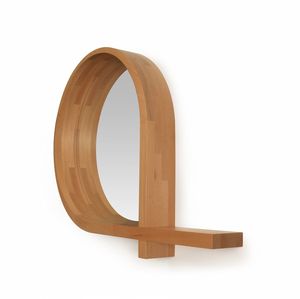 wandmontierter Spiegel / modern / aus Eiche / aus Nussbaum