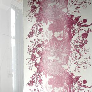 Möbelstoff / Blumenmotive / Baumwolle / Leinen