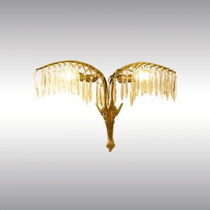 Stil-Wandleuchte / Messing / aus Kristall / LED