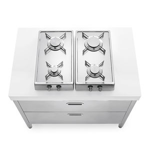 Modulküche / modern / Stahl / aus Corian®