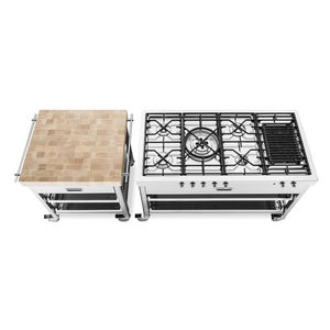 moderne Küche / Stahl / Holz / Modul