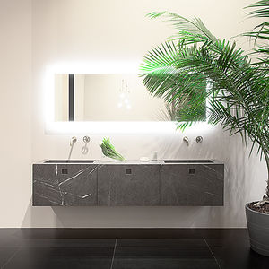 moderner Badezimmer-Schrank / Stein / wandmontiert