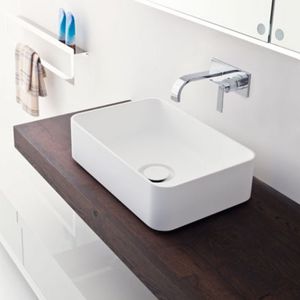 Aufsatzwaschbecken / rechteckig / Verbundwerkstoff / modern