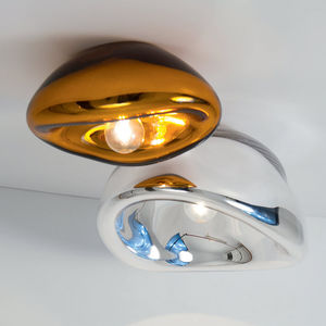 moderne Deckenleuchte / Glas / Stahl / LED