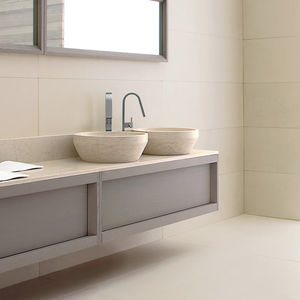 doppeltes Waschbecken / Aufsatz / Stein / modern