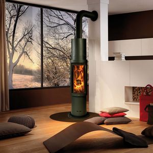 Holz-Kaminofen / Multibrennstoff / modern / Stahl