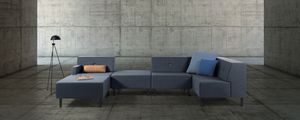 modulierbares Sofa / modern / Stoff / Leder