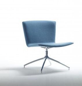 moderner Kaminsessel / Aluminium / Stoff / sternförmiger Fuß