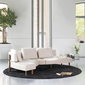 modulierbares Sofa / modern / Leder / Stoff