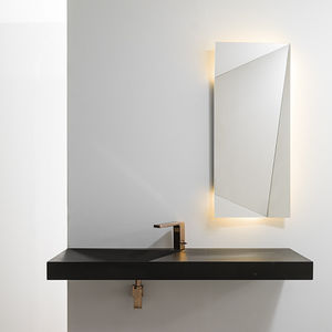 wandmontierter Spiegel / LED beleuchtet / modern / rechteckig