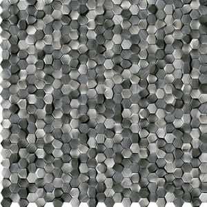 Innenraum-Mosaikfliese / Wand / Metall / sechseckig