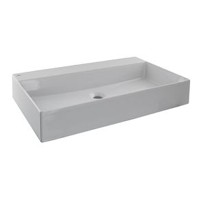 Wand-Waschbecken / rechteckig / Keramik / modern