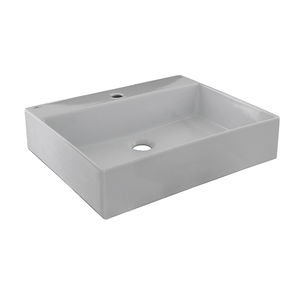 Wand-Waschbecken / rechteckig / Keramik / modern