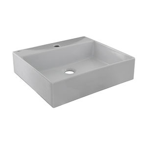 Wand-Waschbecken / rechteckig / Keramik / modern