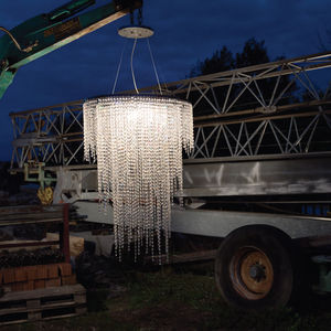 moderner Lüster / aus Kristall / LED / handgefertigt