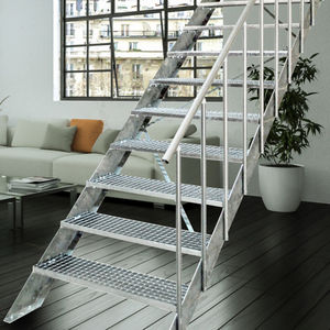 gerade Treppe / Metallstruktur / gerade Stufen Metall / ohne Setzstufe