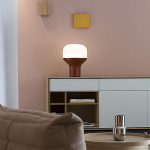 Tischlampe / modern / Aluminium / Opalglas