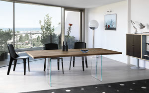 moderne Tisch / Holz / Glas / rechteckig