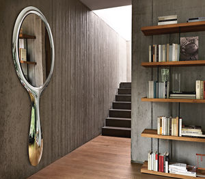wandmontierter Spiegel / modern / oval / Metall