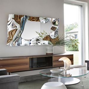 wandmontierter Spiegel / originelles Design / Metall