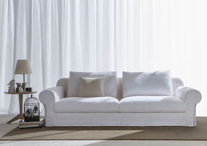 klassisches Sofa / Leder / Gewebe / 3 Plätze