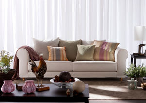 klassisches Sofa / Leder / Gewebe / 3 Plätze