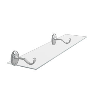 wandmontiertes Regal / klassisch / verchromtes Metall / Glas