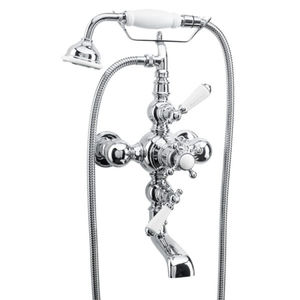 Einhebelmischer für Duschen / für Badewanne / wandmontiert / verchromtes Metall