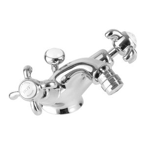Mischbatterie für Bidet / freistehend / verchromtes Metall / Messing
