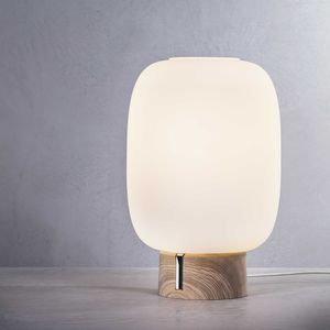 Tischlampe / modern / geblasenes Glas / aus Esche