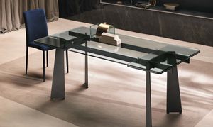 moderner Tisch / Glas / Metall / Keramik