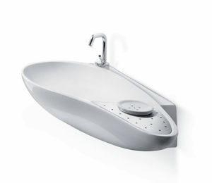 Wand-Waschbecken / oval / Keramik / originelles Design