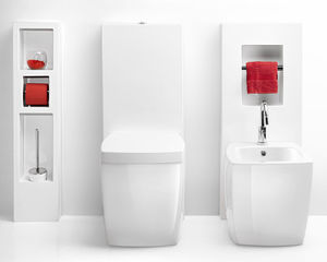 freistehende Toilette / Keramik / mit eingebauter Spülung