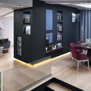 Tür für Wandschrank / einflügelig / Holz / bündig
