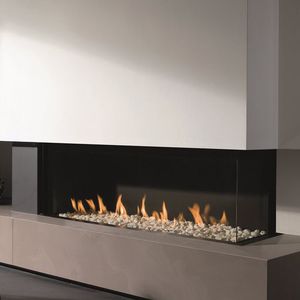 Gas-Kamin / modern / Geschlossene Feuerstelle / einbaufähig
