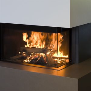 Holzkamin / modern / Geschlossene Feuerstelle / einbaufähig