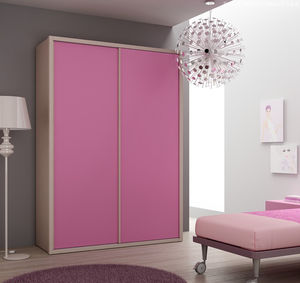 moderner Kleiderschrank / Holz / Schiebetüren / für Mädchen