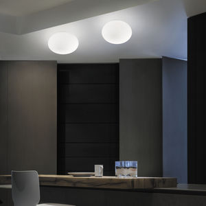 moderne Deckenleuchte / oval / geblasenes Glas / LED