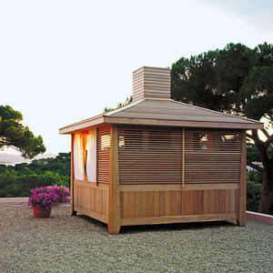 Garten-Blockhaus / rote Zeder / modern
