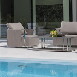 moderner Sessel / Sunbrella® / Edelstahl / wasserdicht