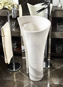 Freistehend-Waschbecken / rund / aus Marmor / originelles Design