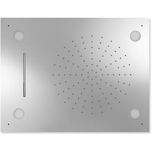 Duschkopf für Deckeneinbau / rechteckig / Regenstrahl / Chromotherapie