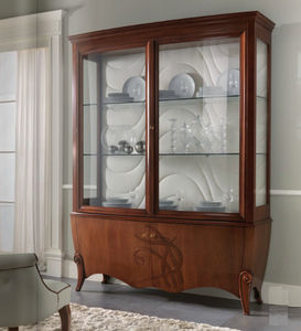 Stil-Geschirrschrank / Glas / Holz