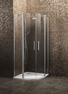 einflügelige Duschwand / gebogen / für Eckeinbau / Glas