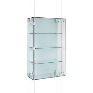 moderne Vitrine / wandmontiert / Glas / Aluminium