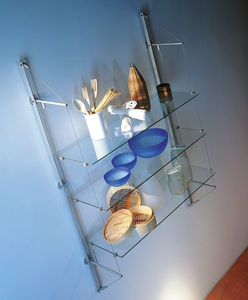 wandmontiertes Regal / modern / Glas