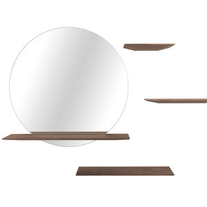 wandmontierter Spiegel / mit Regal / modern / rund