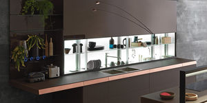 modernes Regal / Glas / für Küchen / Leucht