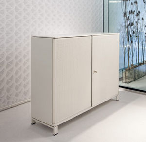 niedriger Aktenschrank / hoch / Laminat / Glas